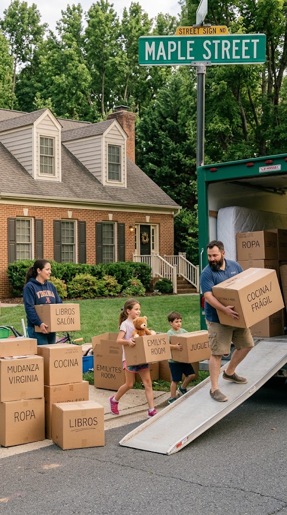 Family planning a residential relocation with professional real estate guidance